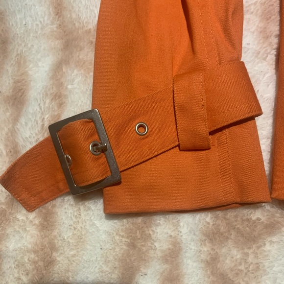 GUESS Orange Retro Coat with Leopard Lining - Picture 4 of 9